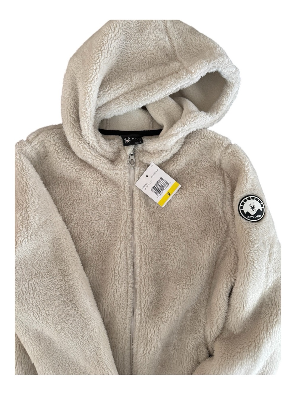 Spyder Sherpa Fleece Zip Hoodie – NWT – Cream / Moonbeam – Size M